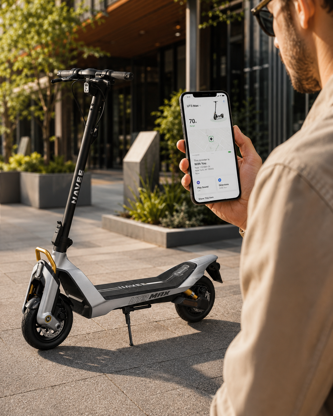 Aplikacja NAVEE i Apple Find My w hulajnodze elektrycznej NAVEE UT3 Max